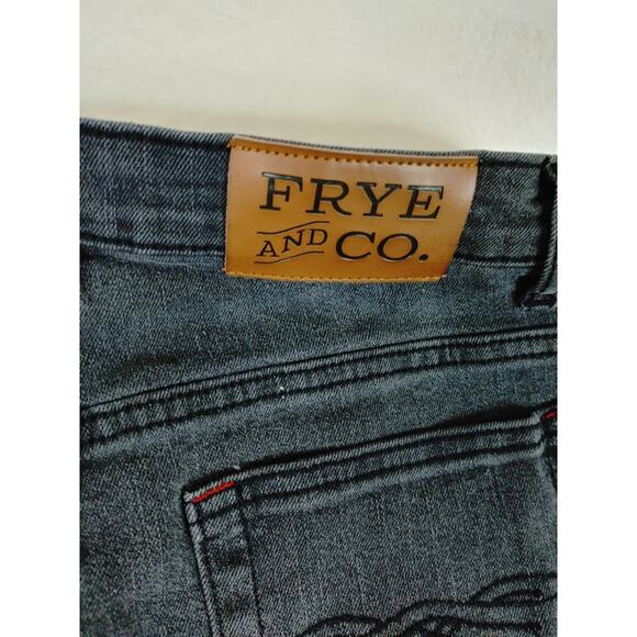 Frye and co Flare 5 button womens Mid rise Charcoal wash jeans 4 0615 - Picture 6 of 10